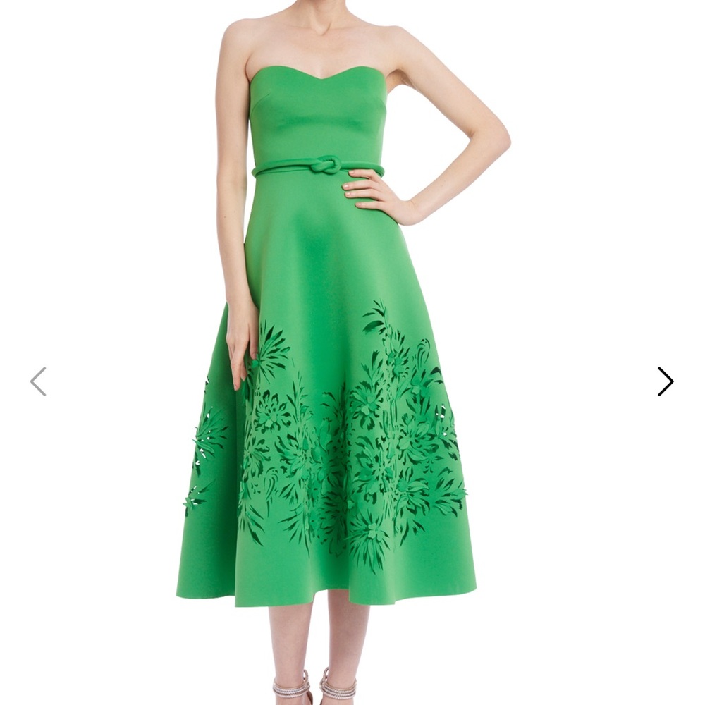Badgley Mischka Strapless Green Dress